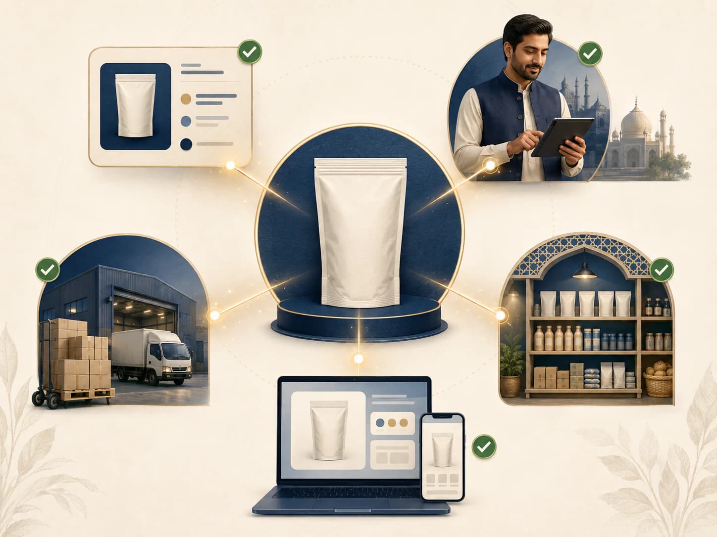 One governed product record supplies consistent information to pack, sales, distributor, retailer and digital channels.