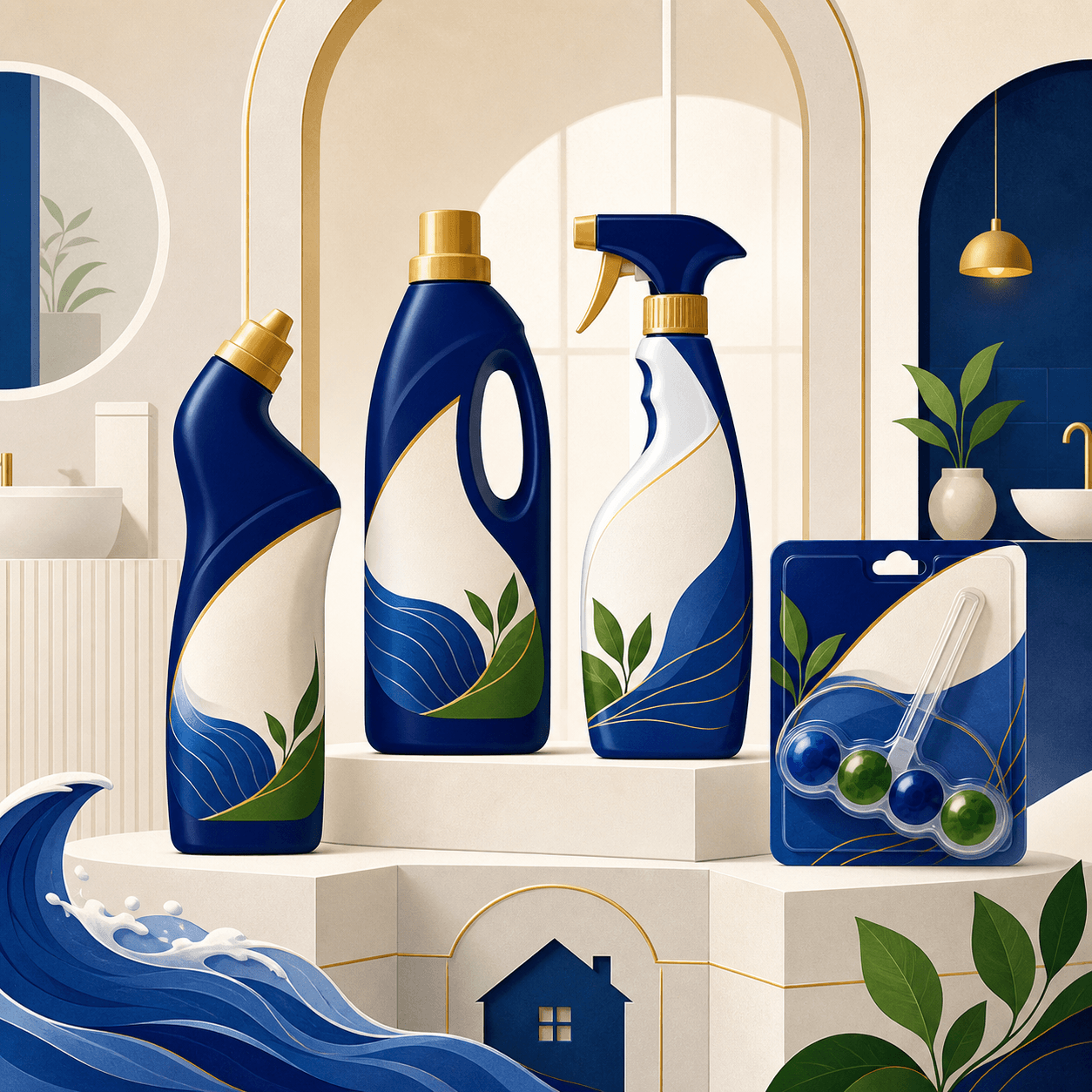 Illustrated Gulabad Toilet & Intensive Cleaning product family