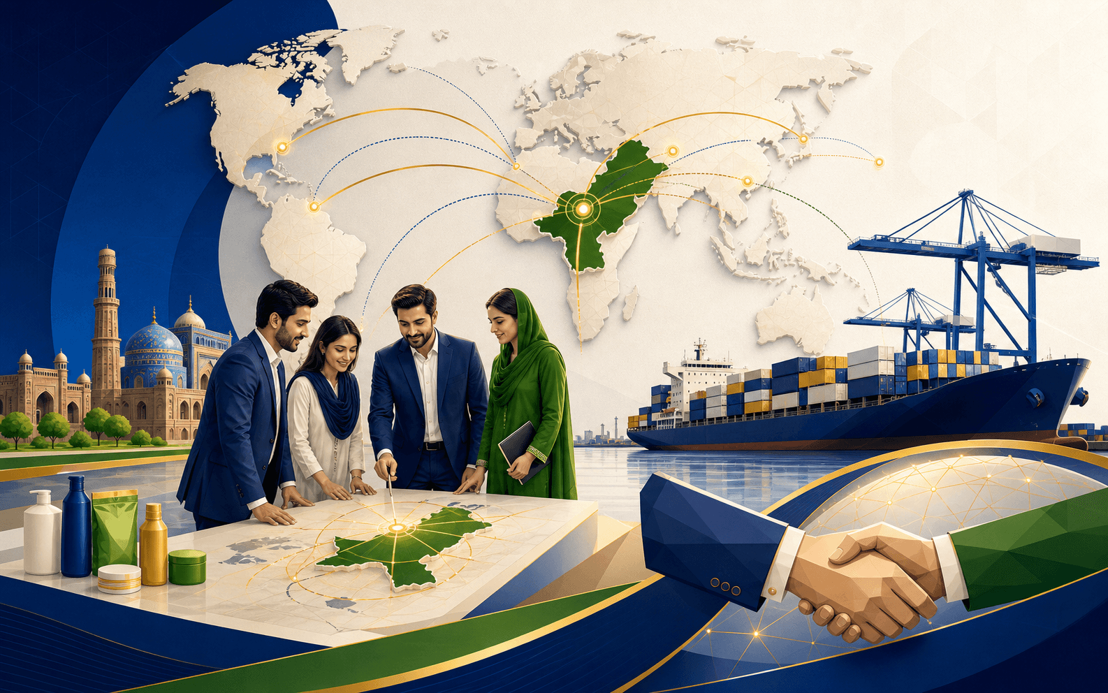 Illustration of Gulabad connecting Pakistan with international trade partners